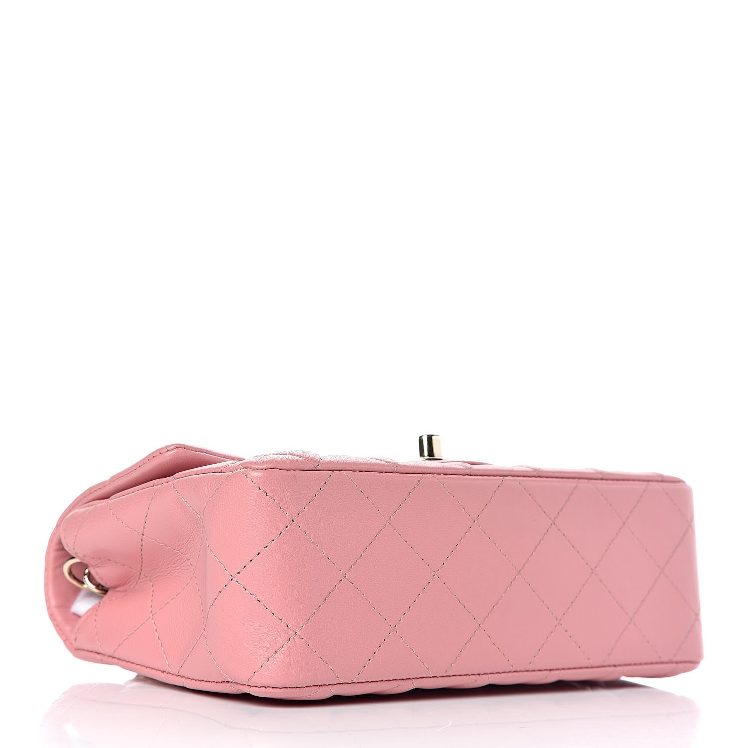 Chanel Lambskin Quilted Mini Rectangular Flap Dark Pink 4 of 9