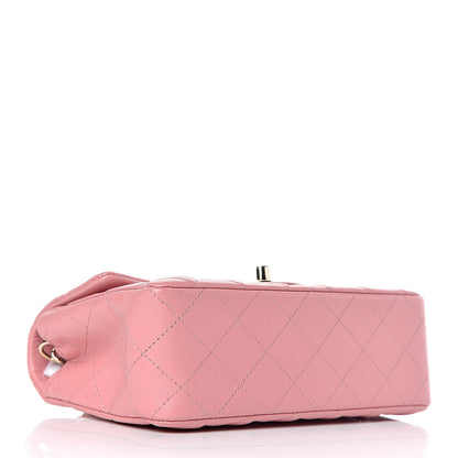 Chanel Lambskin Quilted Mini Rectangular Flap Dark Pink 4 of 9