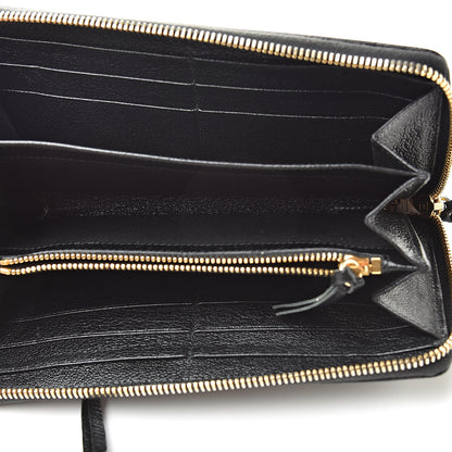 Balenciaga Chevre Gold Metallic Edge Hardware Zip Around Wallet Black 5 of 18