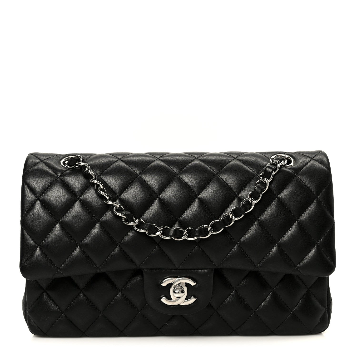 Chanel Lambskin Quilted Medium Double Flap Black 1 of 12