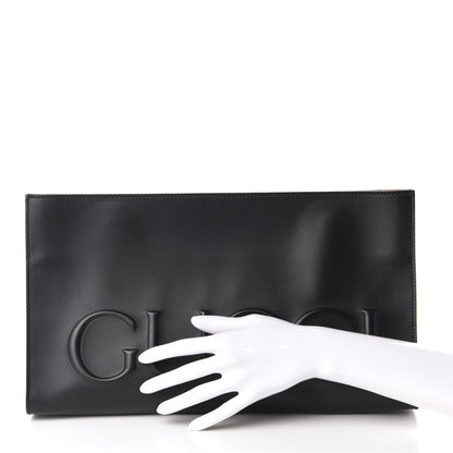 Gucci Calfskin Embossed XL Clutch Black 2 of 8