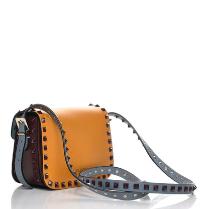 Valentino Garavani Vitello Colorblock Small Rockstud Flap Saddle Bag Multicolor 3 of 8