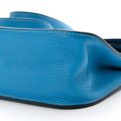 Hermes Taurillon Clemence Halzan 31 GM Bleu Frida 10 of 14