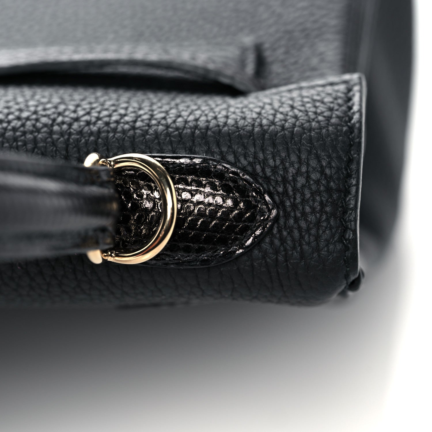 Hermes Togo Lizard Kelly Retourne Touch 25 Black 13 of 38