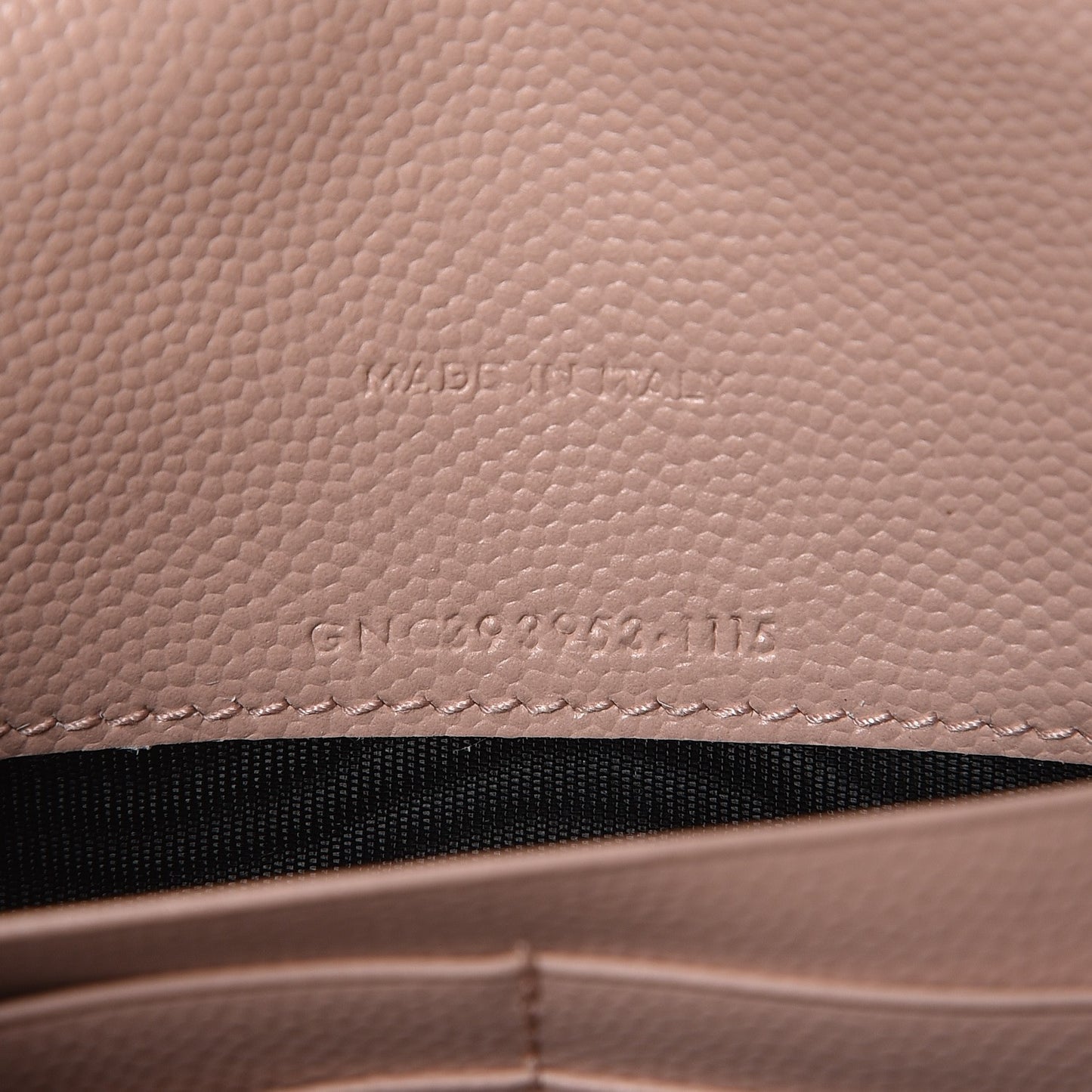 Grain De Poudre Matelasse Chevron Monogram Envelope Chain Wallet Pale Pink