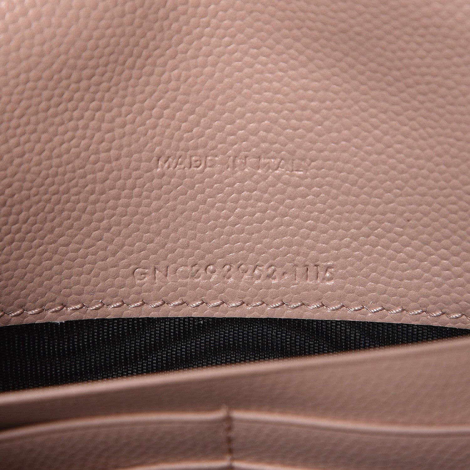 Saint Laurent Grain De Poudre Matelasse Chevron Monogram Envelope Chain Wallet Pale Pink 8 of 9
