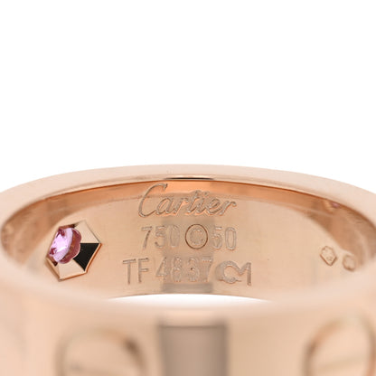 Cartier 18K Pink Gold Pink Sapphire 5.5mm LOVE Ring 50 5.25 4 of 5