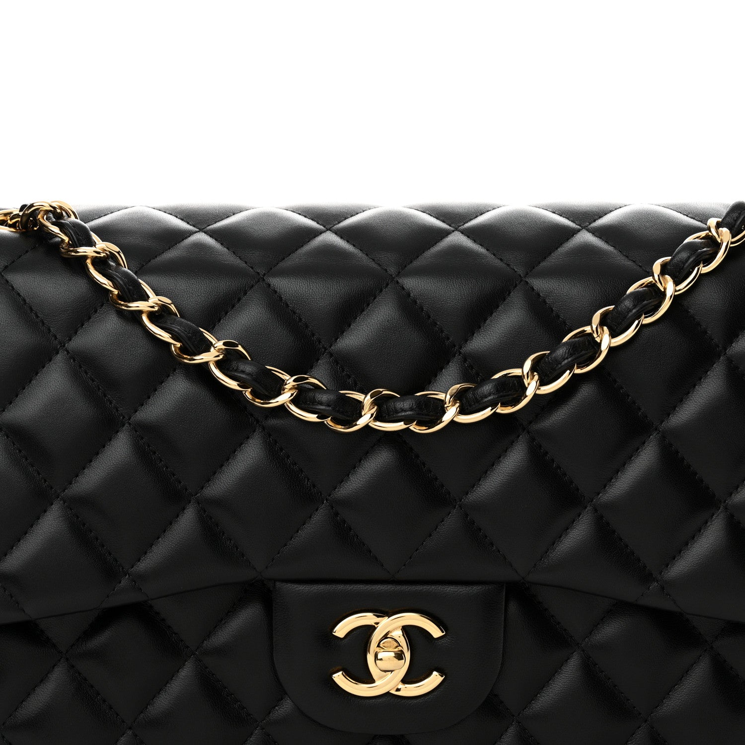 Chanel Lambskin Quilted Jumbo Double Flap Black 8 of 14
