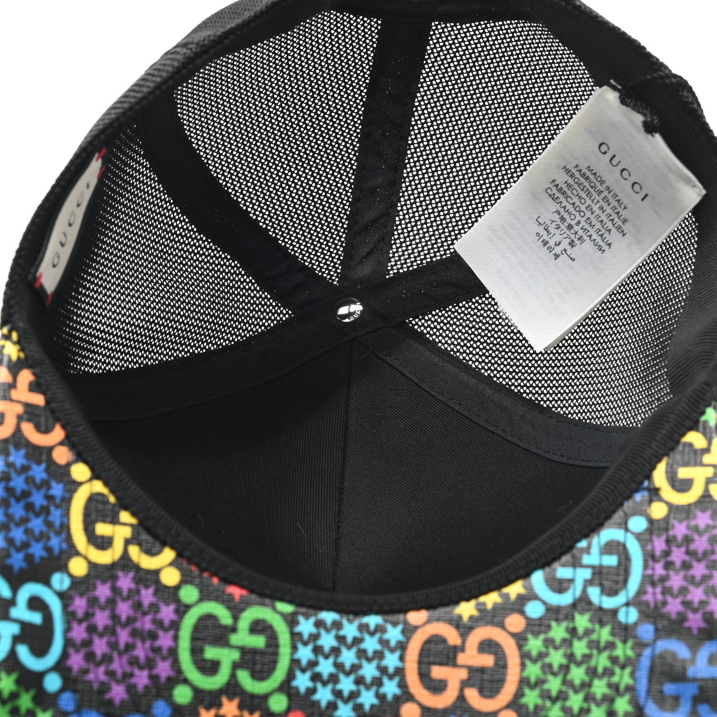 GG Supreme Monogram Psychedelic Baseball Hat L 59 Black