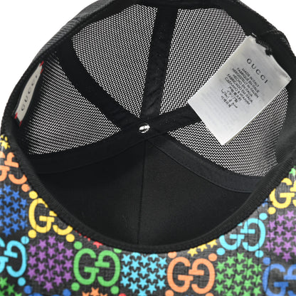 Gucci GG Supreme Monogram Psychedelic Baseball Hat L 59 Black 6 of 7