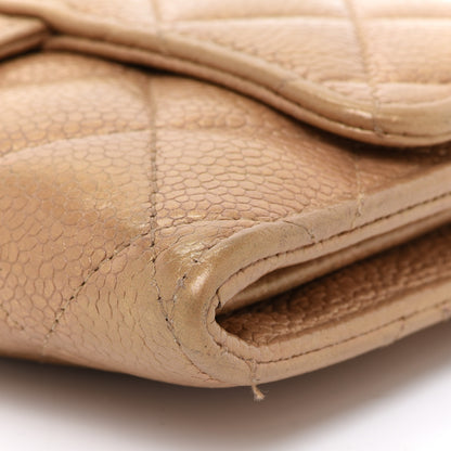 Chanel Pearly Caviar Quilted Small Flap Wallet Gold 6 of 15