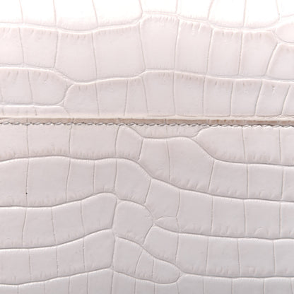 Saint Laurent Calfskin Crocodile Embossed Medium Monogram Sunset Blanc Vintage 15 of 23