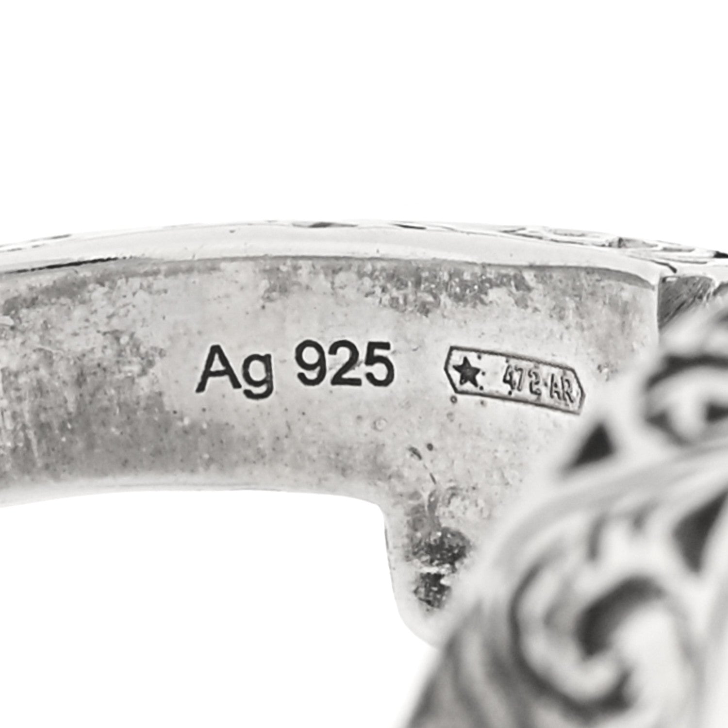 Gucci Sterling Silver GG Marmont Key Motif Ring 53 6.25 5 of 5