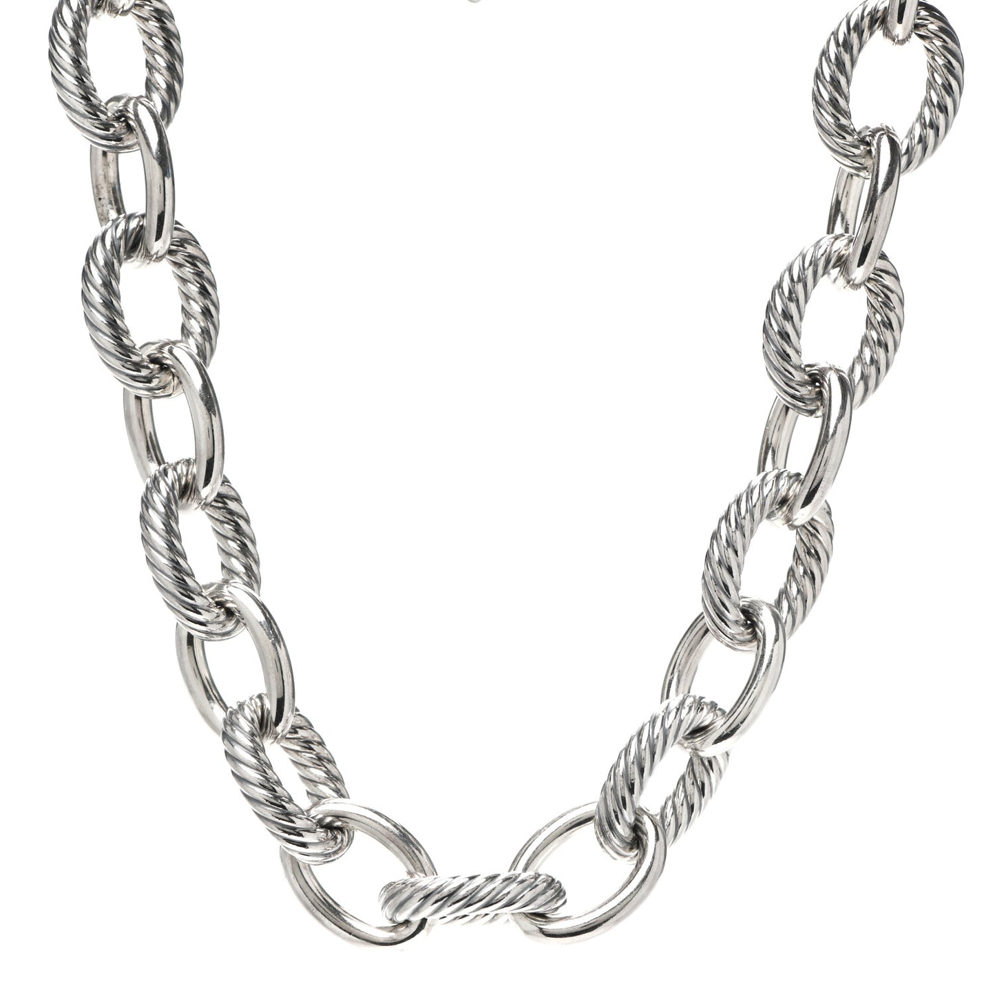 Sterling Silver 16mm Large Oval Link Necklace