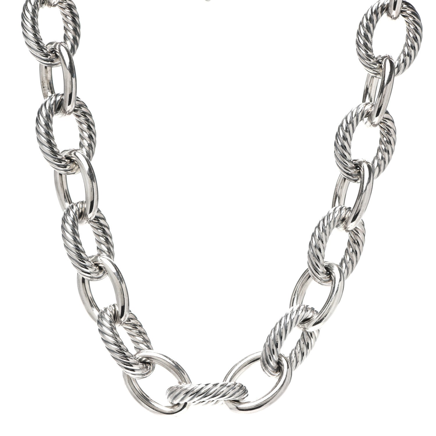 David Yurman Sterling Silver 16mm Large Oval Link Necklace 1 of 5