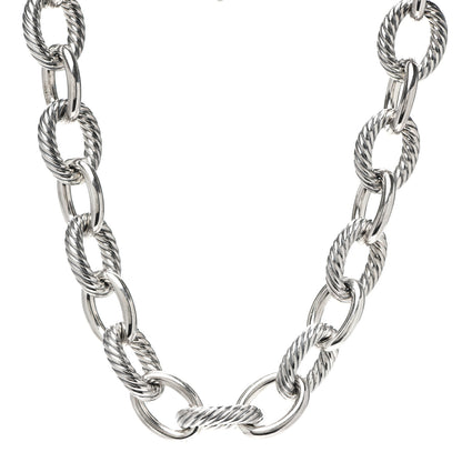 David Yurman Sterling Silver 16mm Large Oval Link Necklace 1 of 5