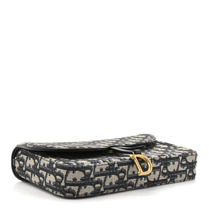 Christian Dior Oblique Saddle Chain Pouch Blue 4 of 10