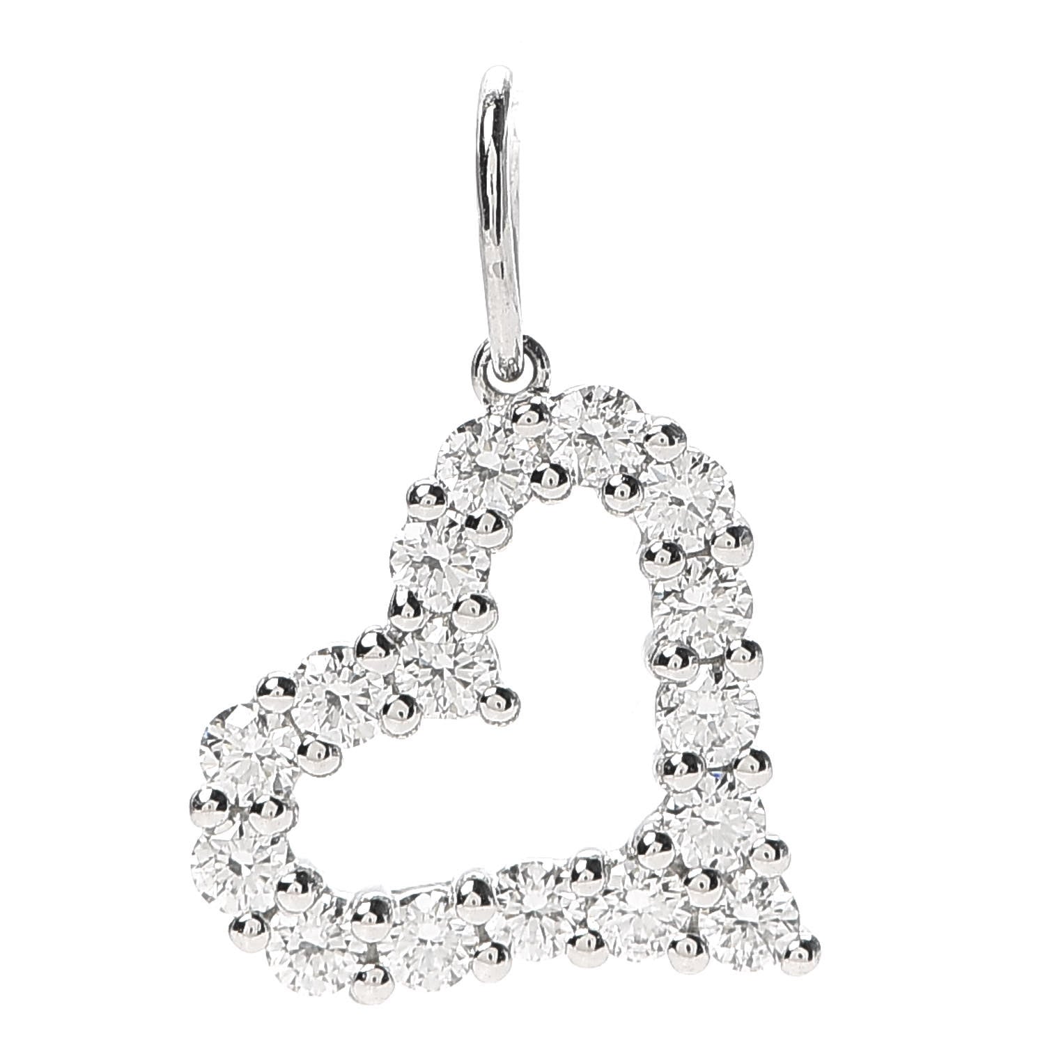 Tiffany Platinum Diamond Mini Heart Charm 1 of 4