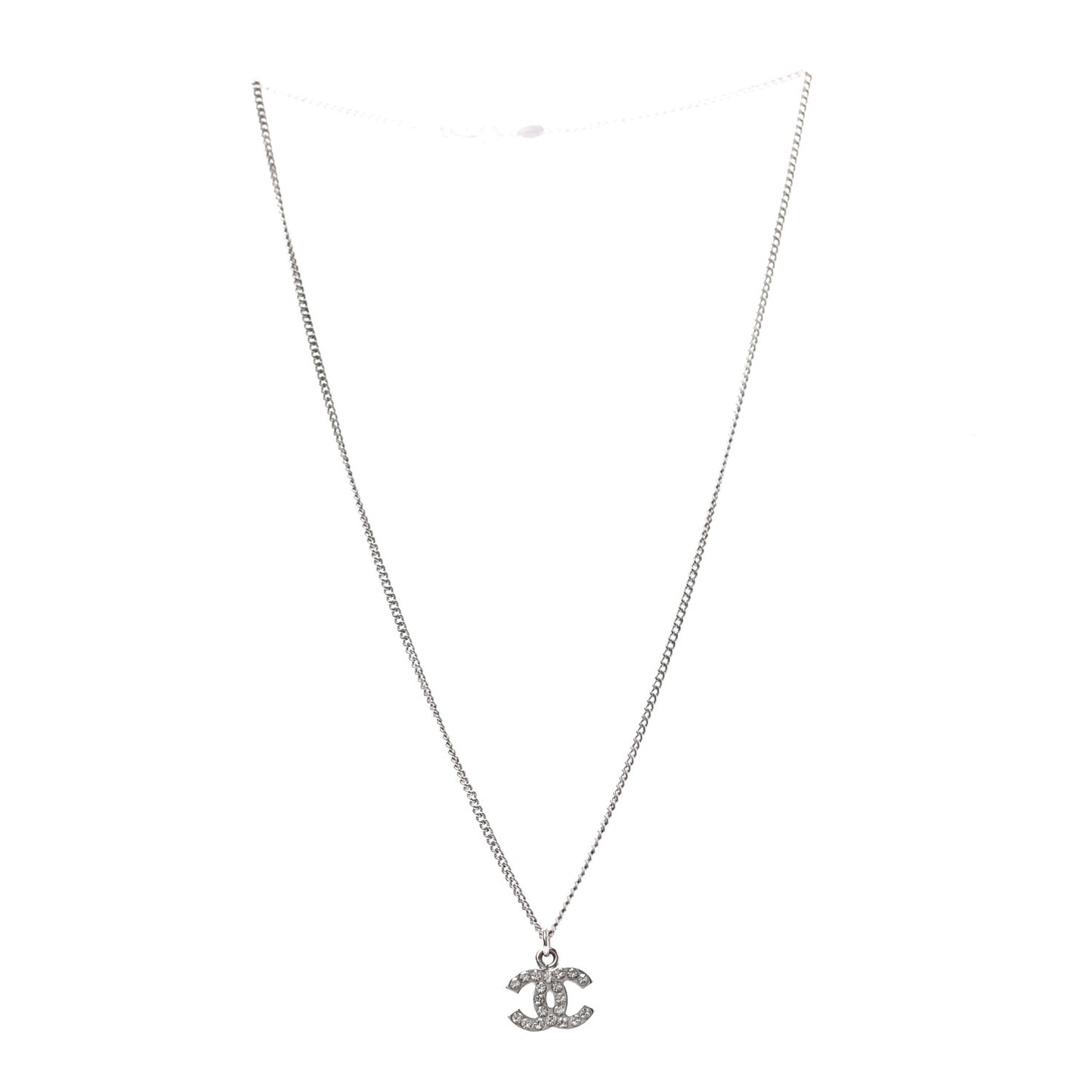 Crystal CC Necklace Silver