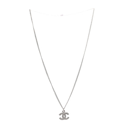 Chanel Crystal CC Necklace Silver 3 of 5
