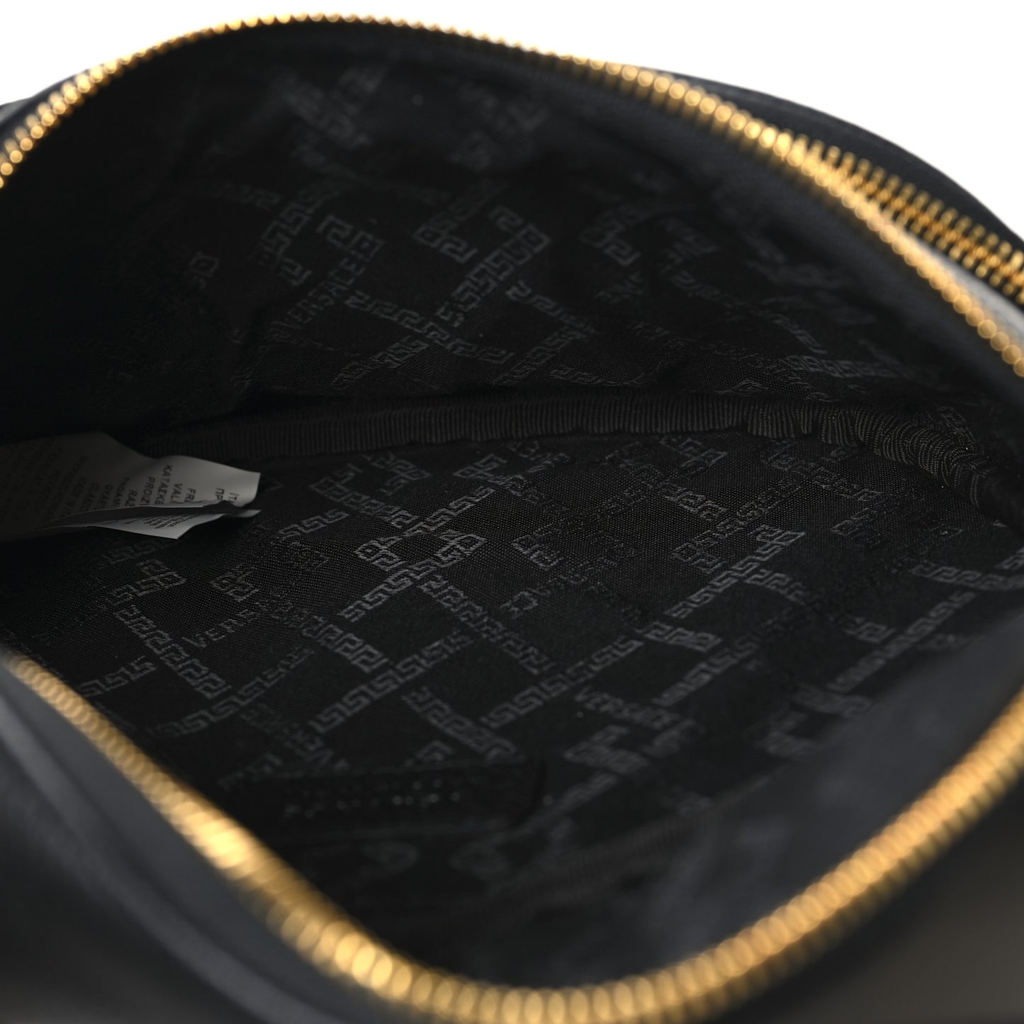 Calfskin Double Zip Medusa Belt Bag Black