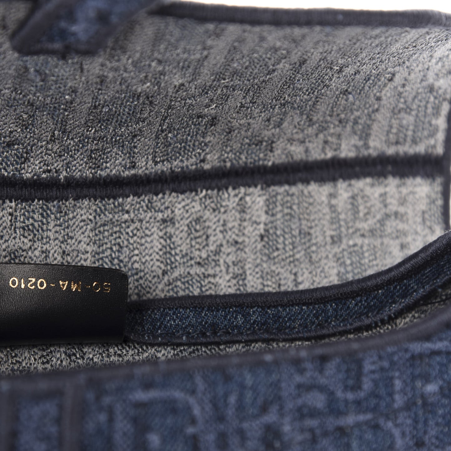 Oblique Embroidered Saddle Bag Denim Blue