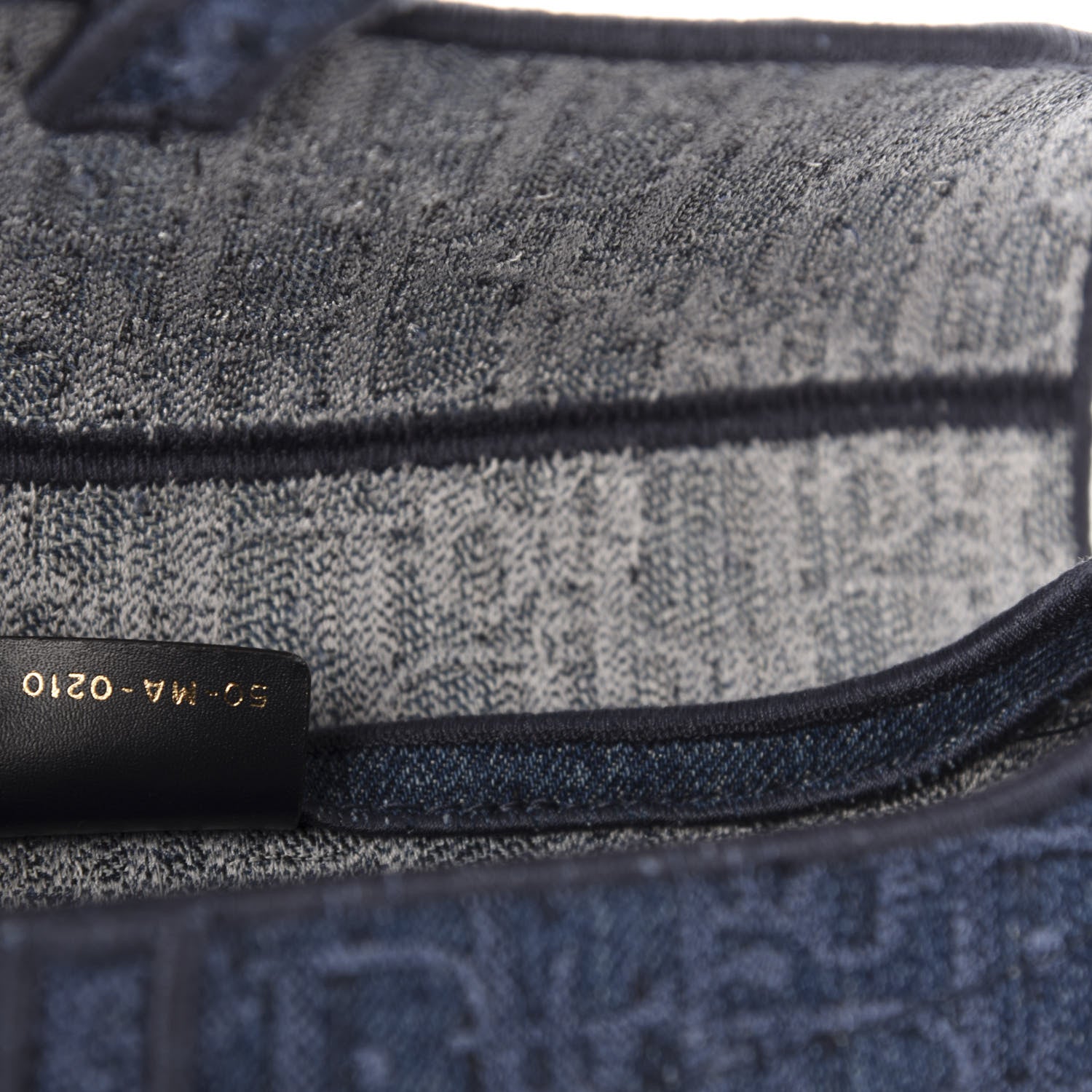 Christian Dior Oblique Embroidered Saddle Bag Denim Blue 9 of 12