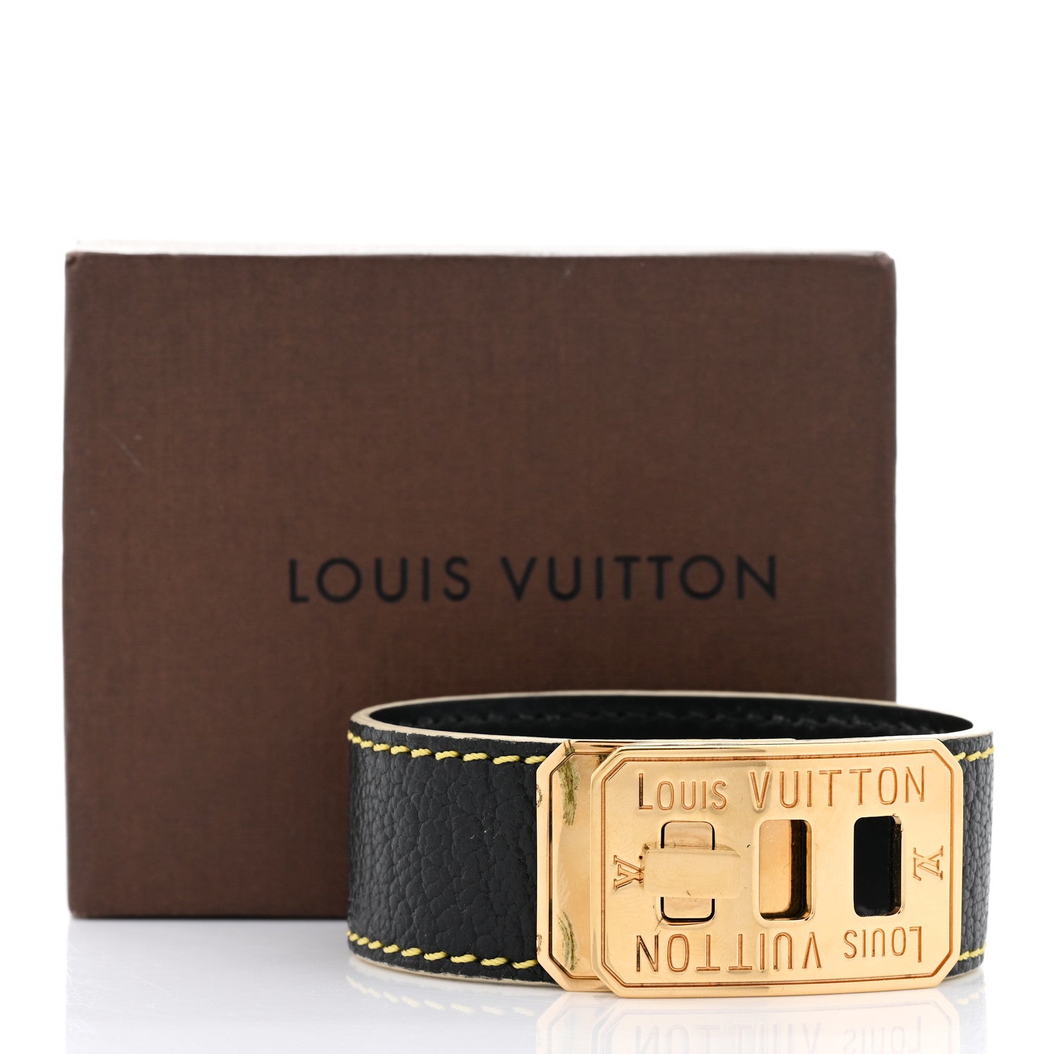 Louis Vuitton Chevre Suhali Turn Lock Bracelet 17 Black 9 of 9
