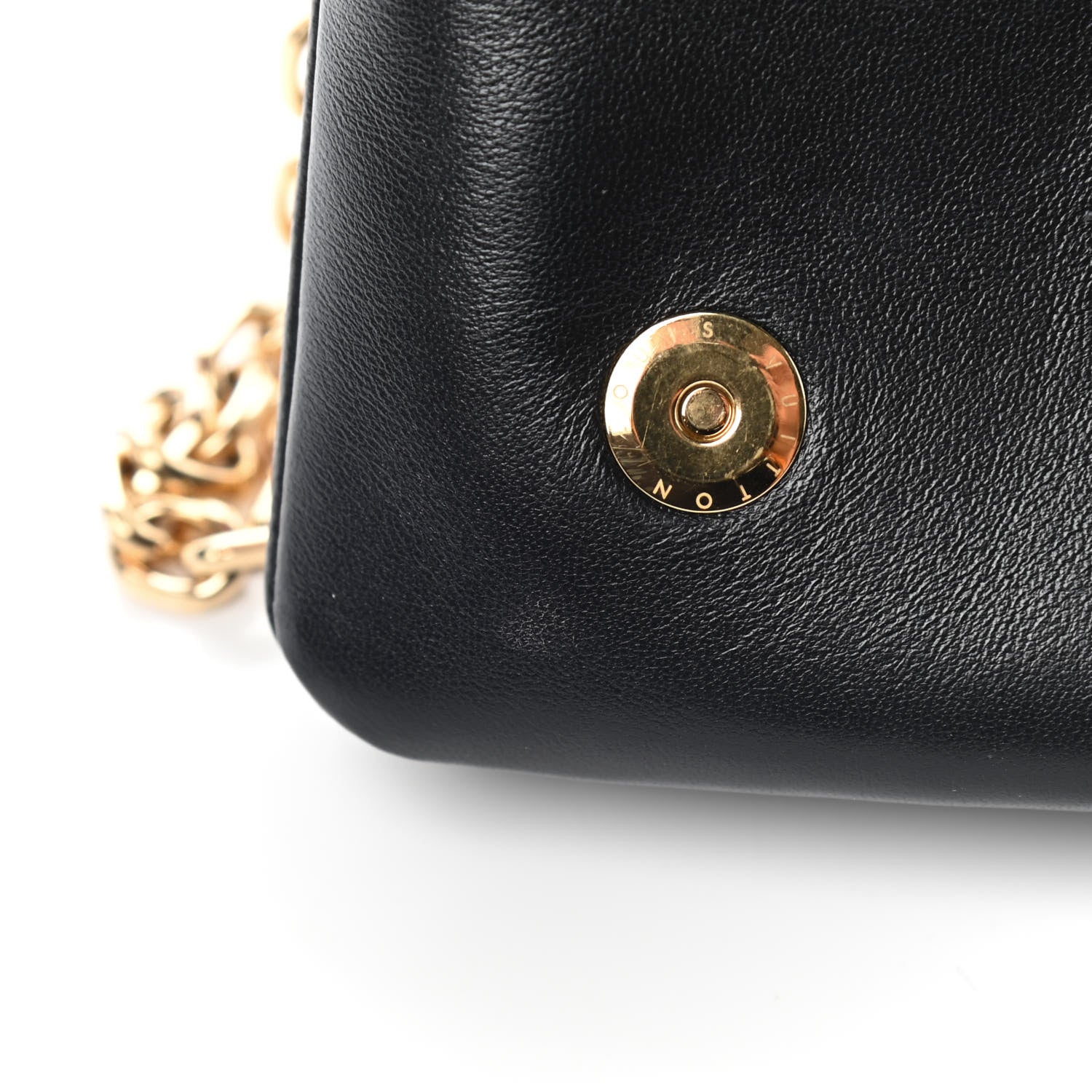 Louis Vuitton Lambskin Embossed Monogram Pochette Coussin Black 9 of 10