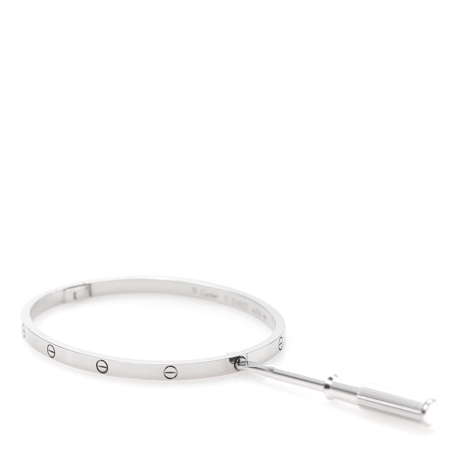 Cartier 18K White Gold Small LOVE Bracelet 17 5 of 7