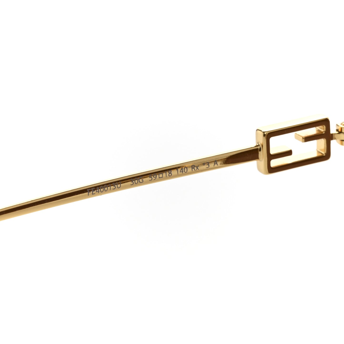 Metal Baguette Square Sunglasses FE40013U Gold Brown