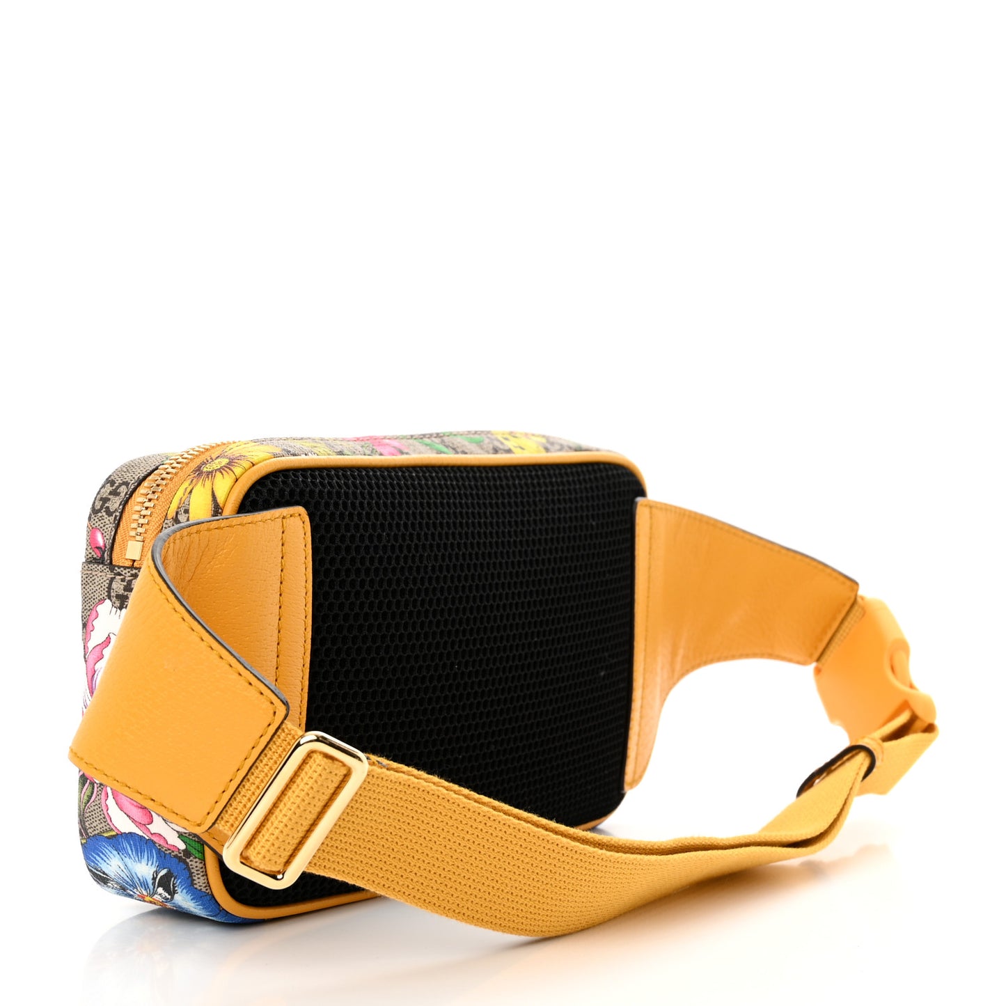 GG Supreme Monogram Flora Medium Ophidia Belt Bag Beige Multicolor Crop