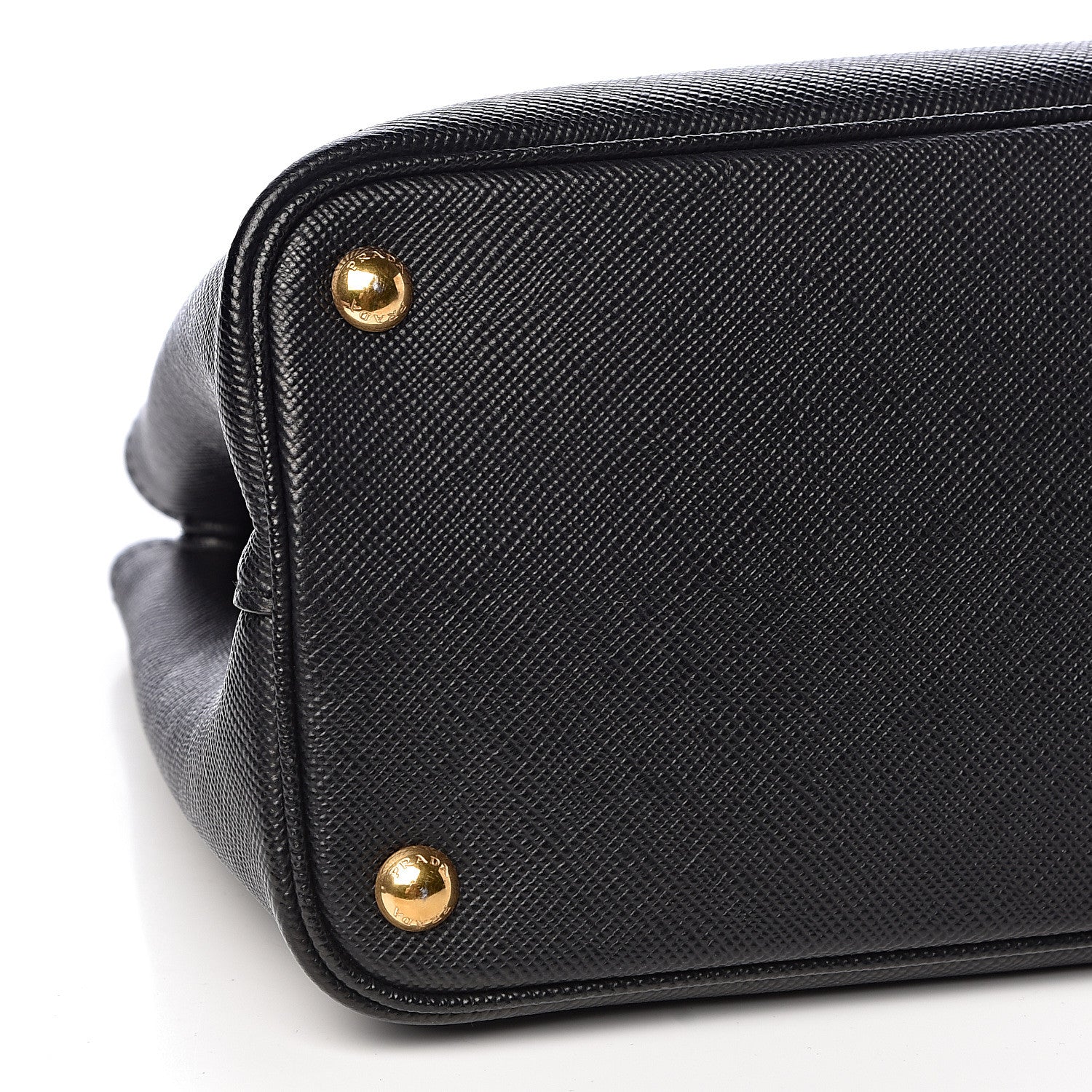 Prada Saffiano Cuir Small Double Bag Black Mughetto 9 of 11