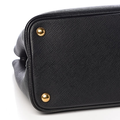 Prada Saffiano Cuir Small Double Bag Black Mughetto 9 of 11