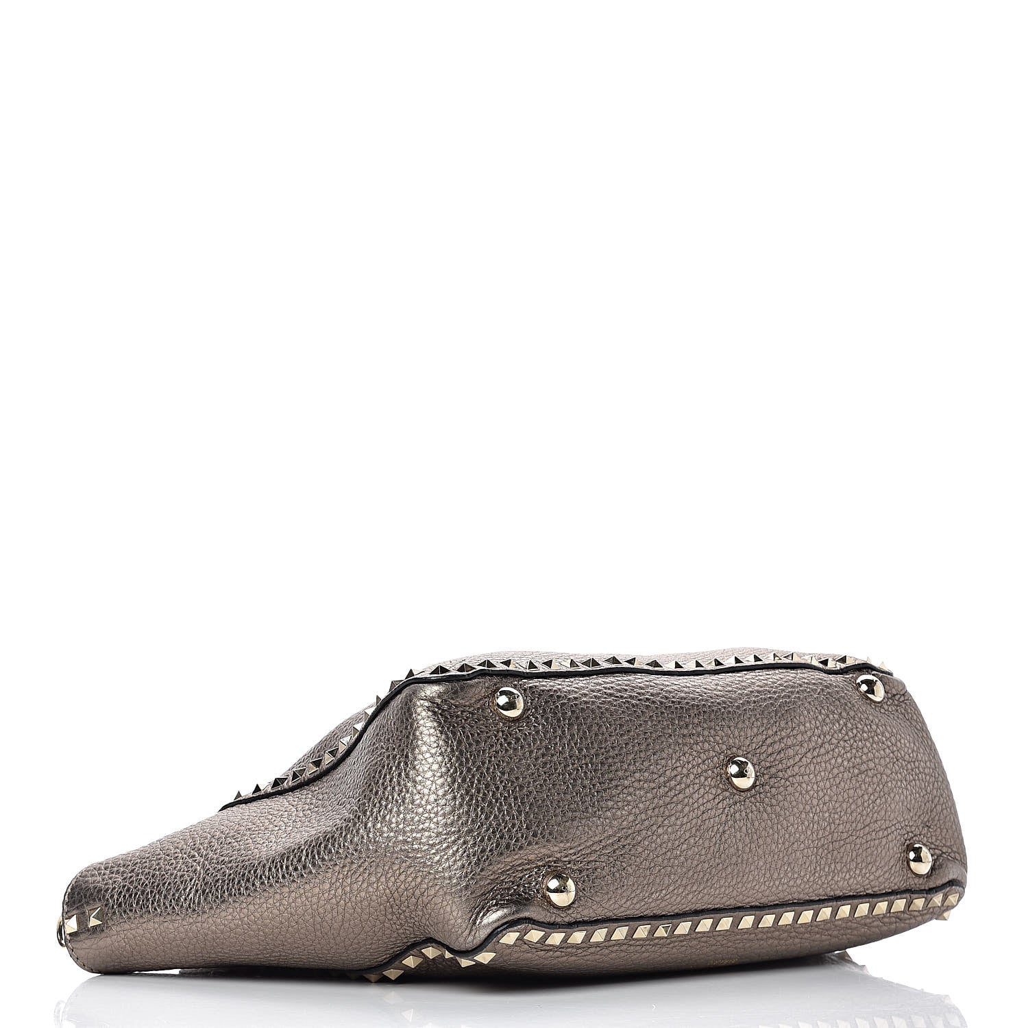 Valentino Garavani Metallic Alce Printed Calfskin Medium Rockstud Tote Sasso 4 of 14