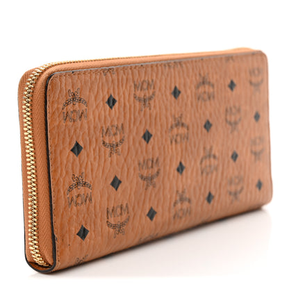 MCM Visetos Large Zip Around Wallet Cognac 3 of 8