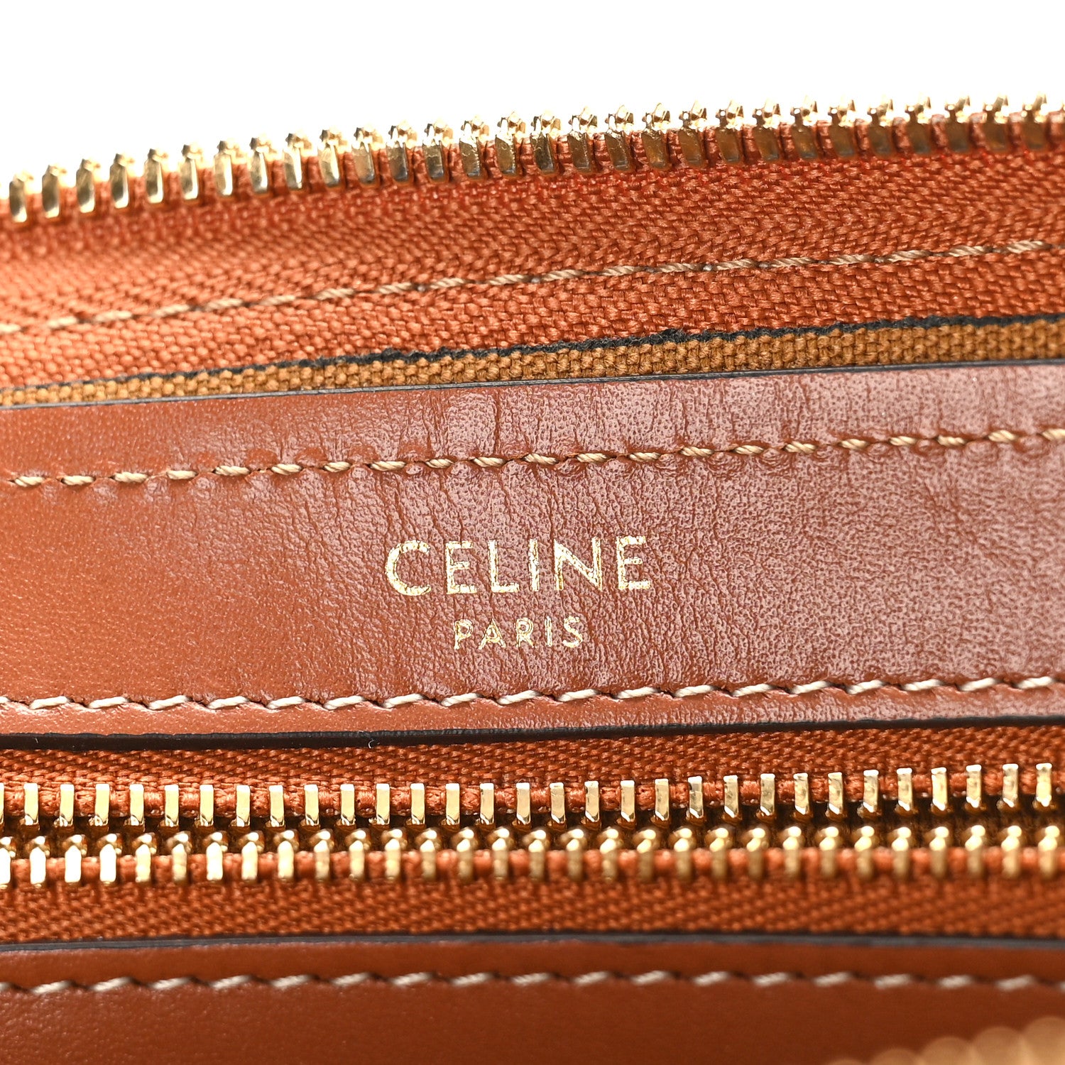 Celine Triomphe Canvas Calfskin Boston Bag Tan 6 of 8