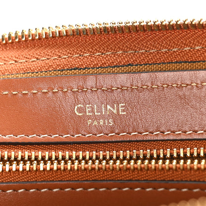 Celine Triomphe Canvas Calfskin Boston Bag Tan 6 of 8