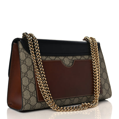 Gucci GG Supreme Monogram Calfskin Medium Padlock Shoulder Bag Beige Black Cuir 3 of 8