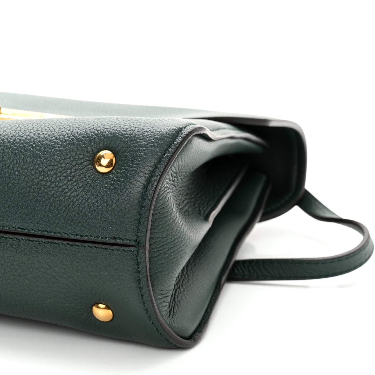 Calfskin Margot Top Handle Satchel Dark Green