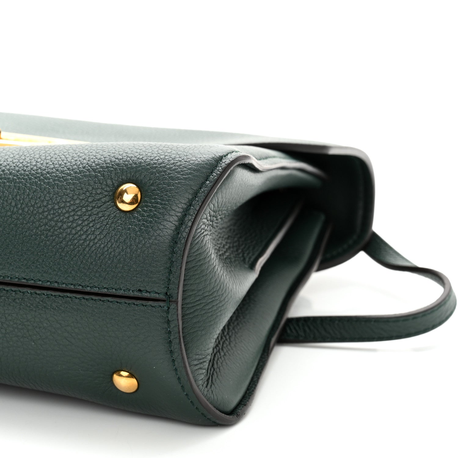 Salvatore Ferragamo Calfskin Margot Top Handle Satchel Dark Green 10 of 10