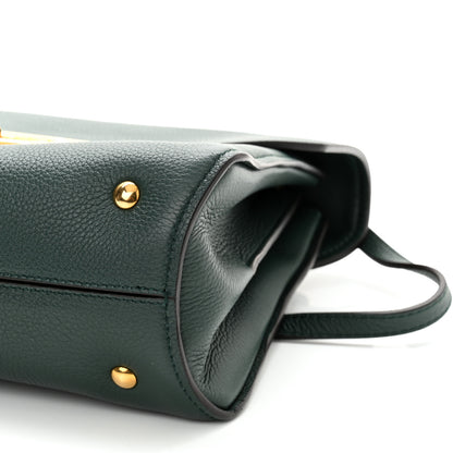 Salvatore Ferragamo Calfskin Margot Top Handle Satchel Dark Green 10 of 10