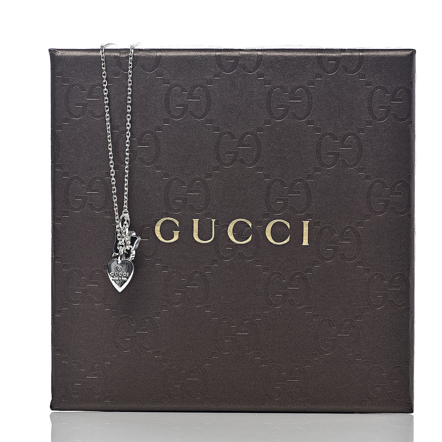 Sterling Silver Trademark Butterfly Heart Charm Pendant Necklace