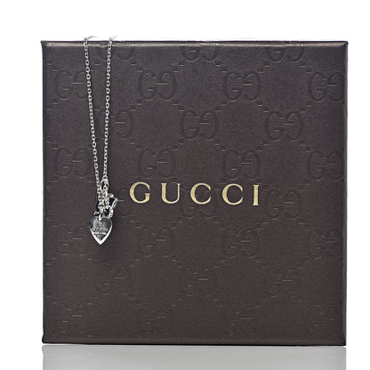 Gucci Sterling Silver Trademark Butterfly Heart Charm Pendant Necklace 7 of 7