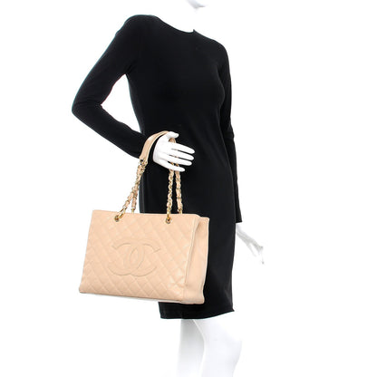 Chanel Caviar Quilted Grand Shopping Tote GST Beige Clair 2 of 11