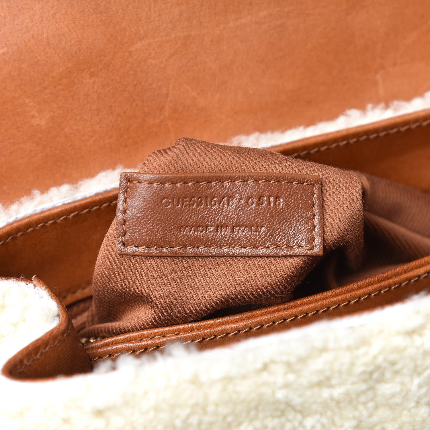 Saint Laurent Shearling Toy Loulou Shoulder Bag Natural 8 of 13
