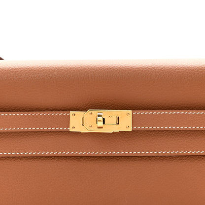Hermes Evercolor Kelly Wallet To Go Gold 7 of 10