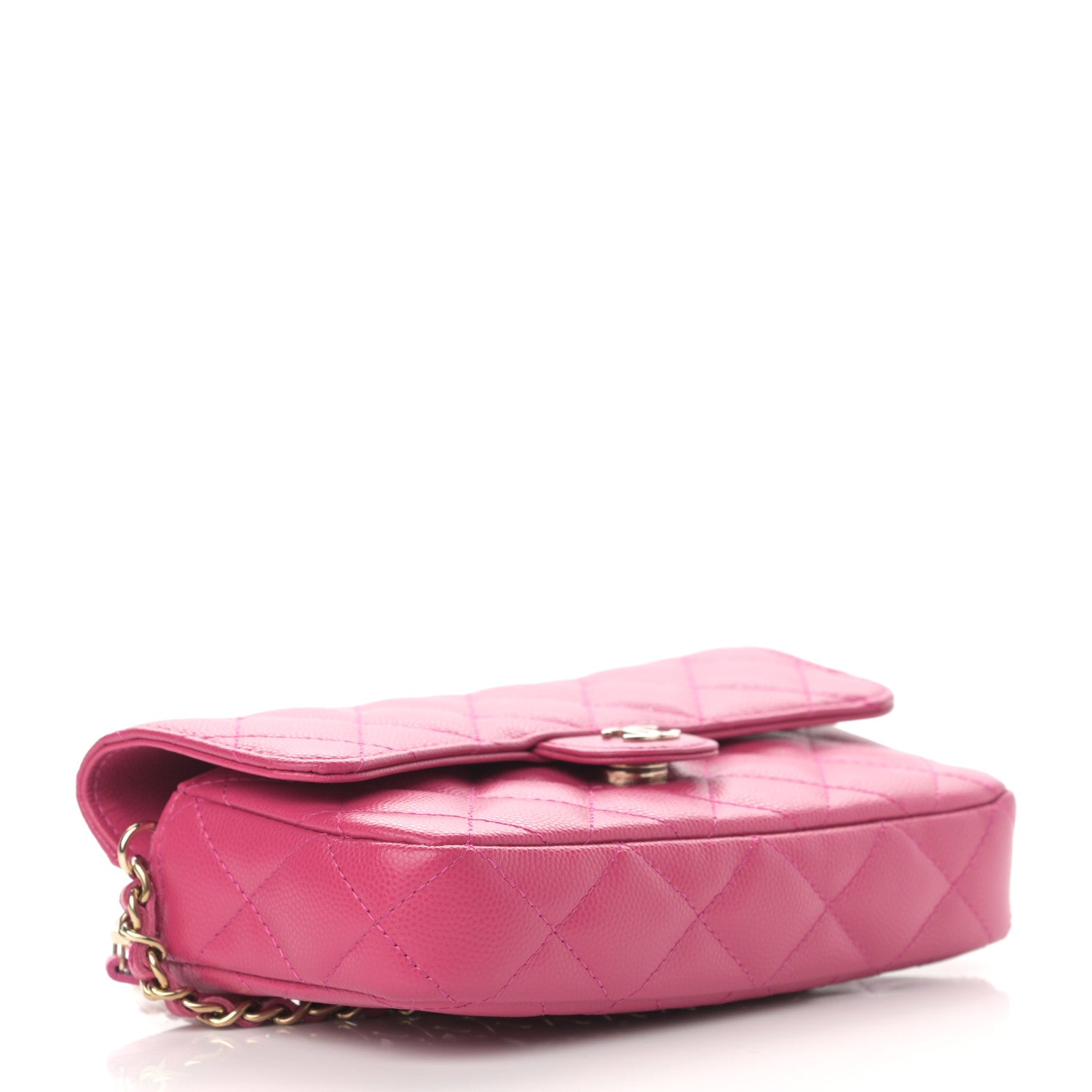 Chanel Caviar Quilted Flap Phone Holder With Chain Pink 4 of 13