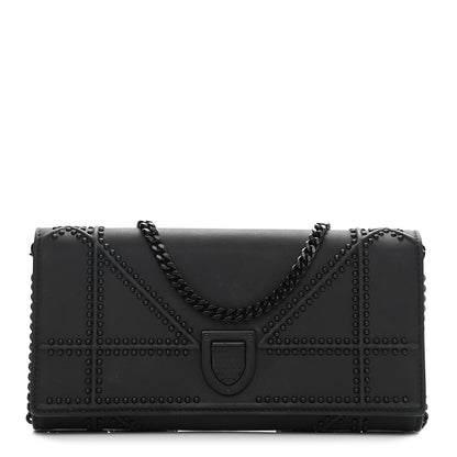 Christian Dior Ultra Matte Calfskin Studded Diorama Croisiere Chain Wallet Black 1 of 9