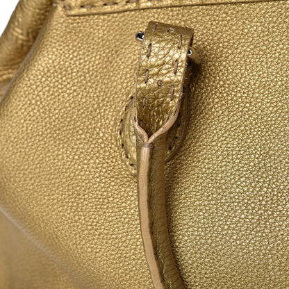 Fendi Calfskin Romano Selleria Large Villa Borghese Tote Gold 8 of 14